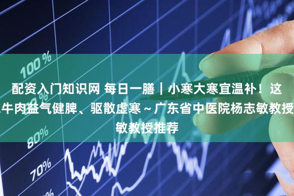 配资入门知识网 每日一膳｜小寒大寒宜温补！这锅炖牛肉益气健脾、驱散虚寒～广东省中医院杨志敏教授推荐